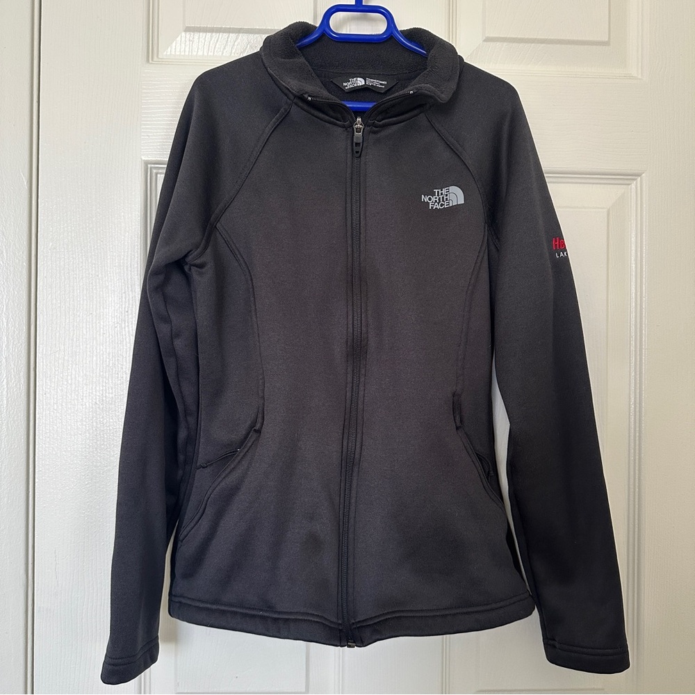 North Face Women’s Black Full Zip Jacket Heavenly Lake Tahoe Logo Shoulder Small
